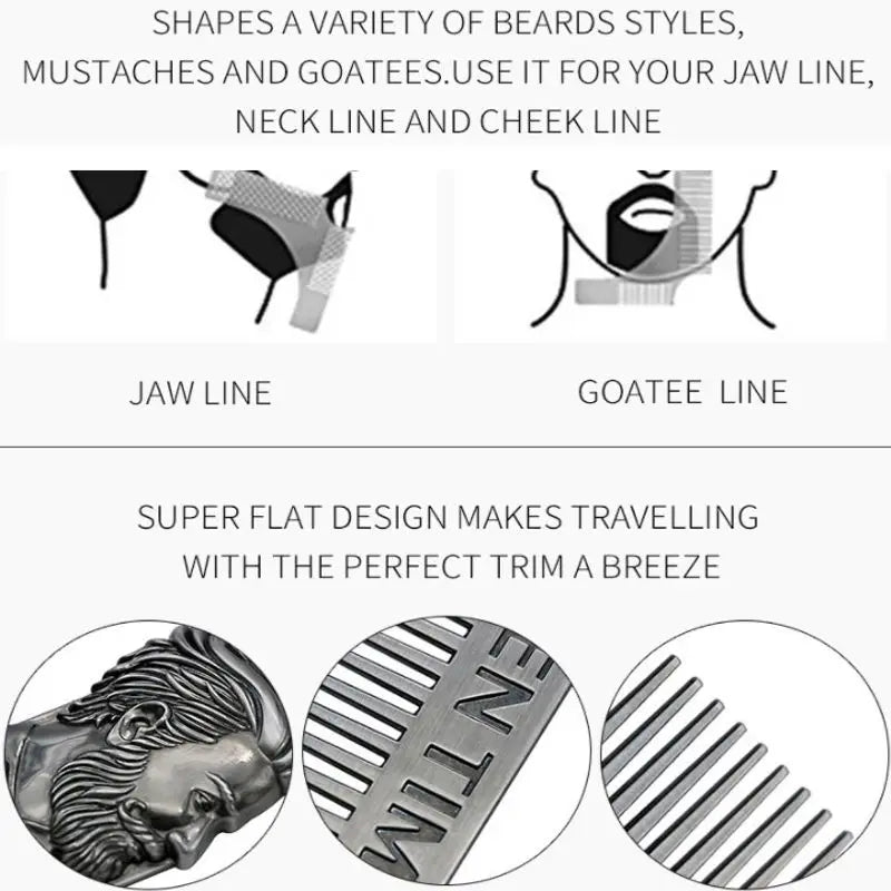 Gentleman Barber Styling Metal Comb